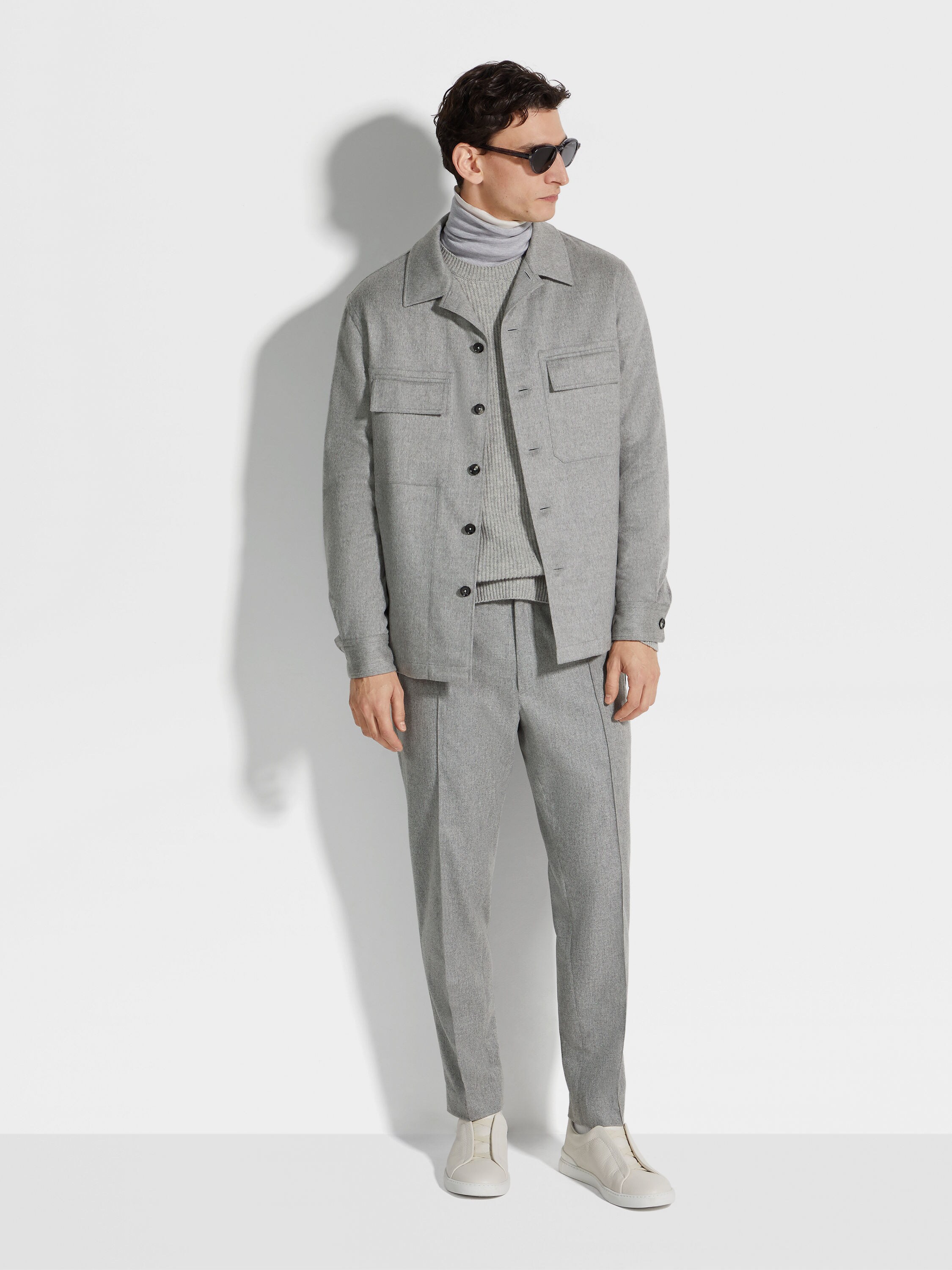 Grey Mélange 15milmil15 Wool Joggers Product detail photo #2