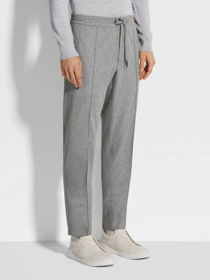 Grey Mélange 15milmil15 Wool Joggers FW25 31862480 | Zegna US Grey Mélange 15milmil15 Wool Joggers FW25 31862480 | Zegna US