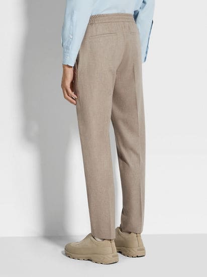 Light Taupe 15milmil15 Wool Joggers SS25 31862476 | Zegna US Light Taupe 15milmil15 Wool Joggers SS25 31862476 | Zegna US