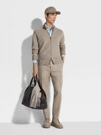 Light Taupe Cashseta Full Zip Cardigan FW25 31895080 | Zegna US Light Taupe Cashseta Full Zip Cardigan FW25 31895080 | Zegna US