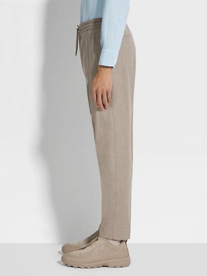 Light Taupe 15milmil15 Wool Joggers SS25 31862476 | Zegna US Light Taupe 15milmil15 Wool Joggers SS25 31862476 | Zegna US