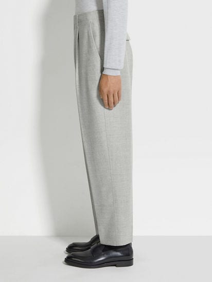 Grey Mélange Wool Pants FW24 31862535 | Zegna JP Grey Mélange Wool Pants FW24 31862535 | Zegna JP