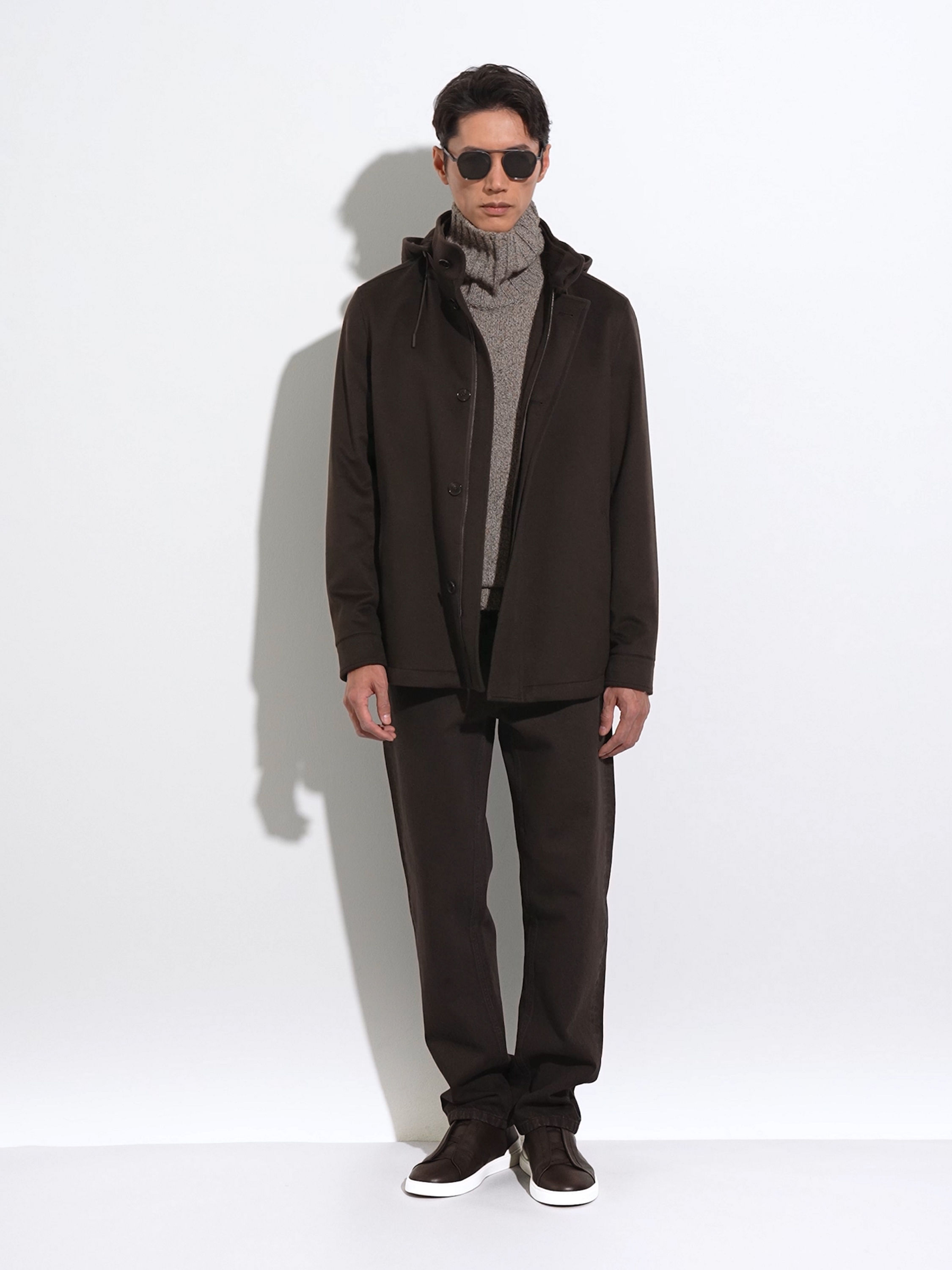 Dark Brown Cotton Roccia Jeans