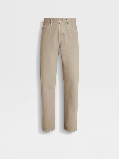 Light Taupe Cotton Roccia Jeans FW25 31669990 | Zegna US