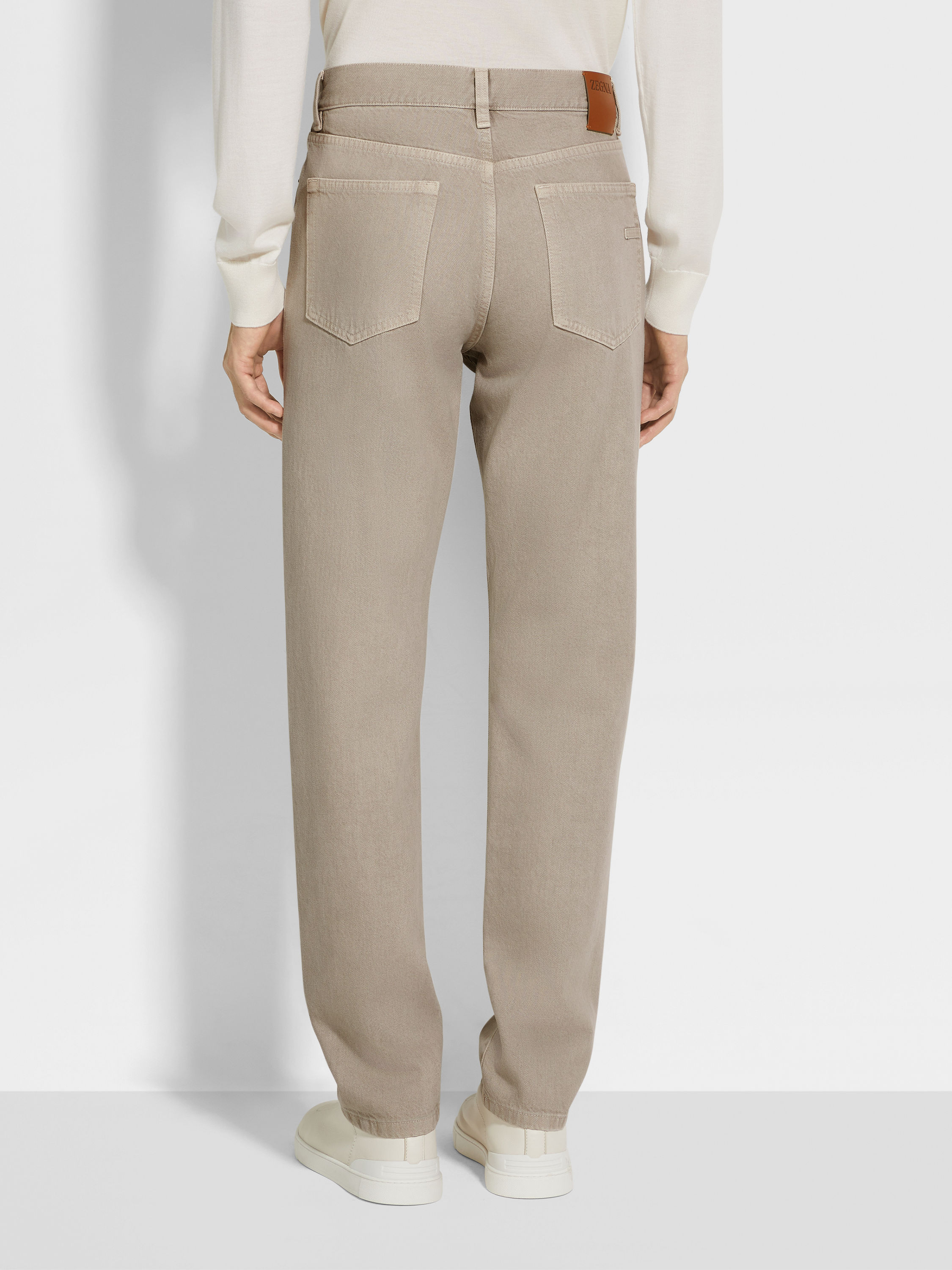 浅灰褐色棉质 Roccia 牛仔裤 产品细节图 #4