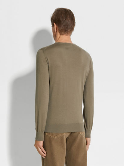 Khaki Cashseta Crewneck FW24 31693184 | Zegna US