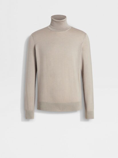 Light Taupe Cashseta Turtleneck FW24 31840672 Zegna IE