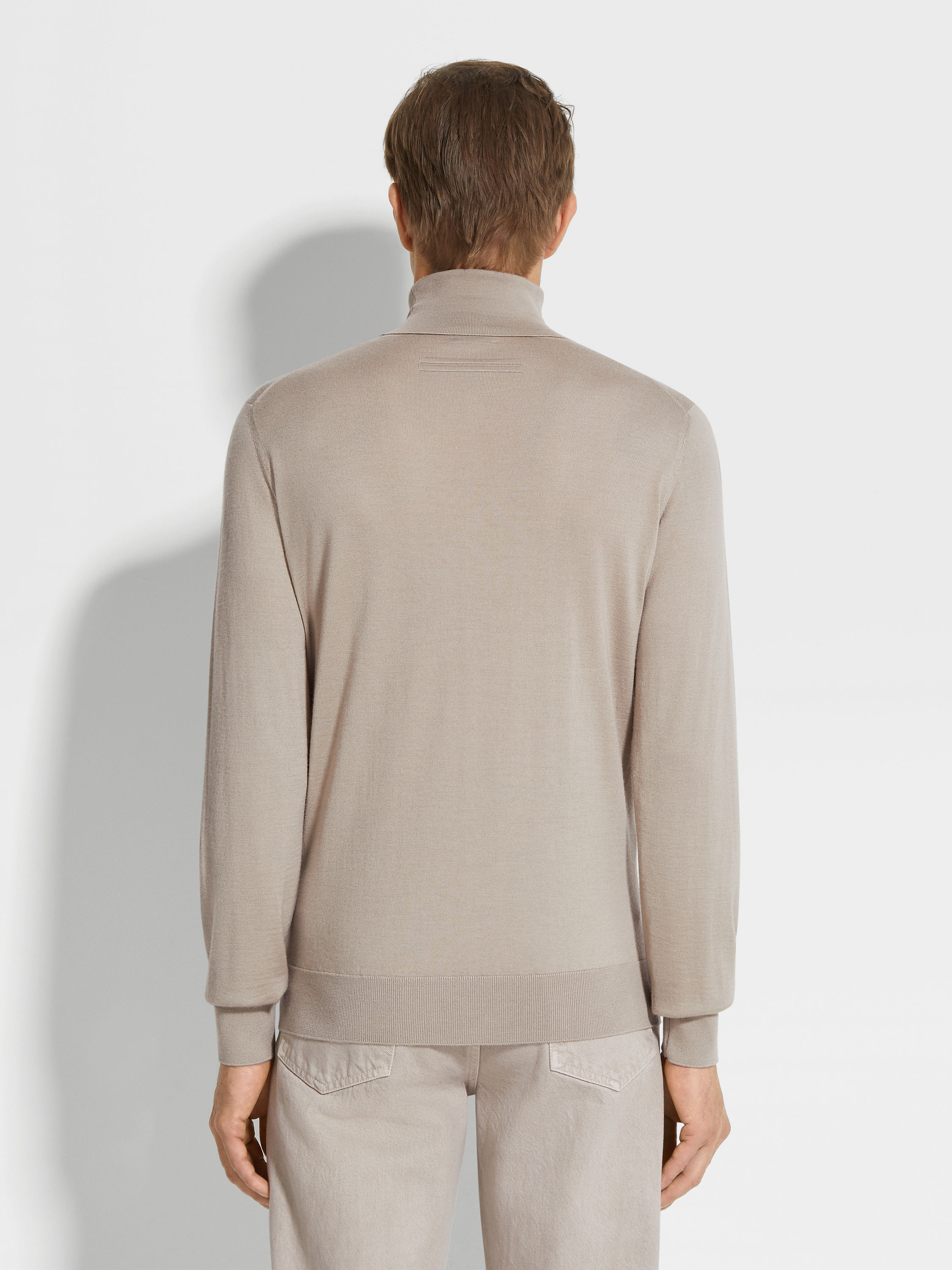 Light Taupe Cashseta Turtleneck Product detail photo #4