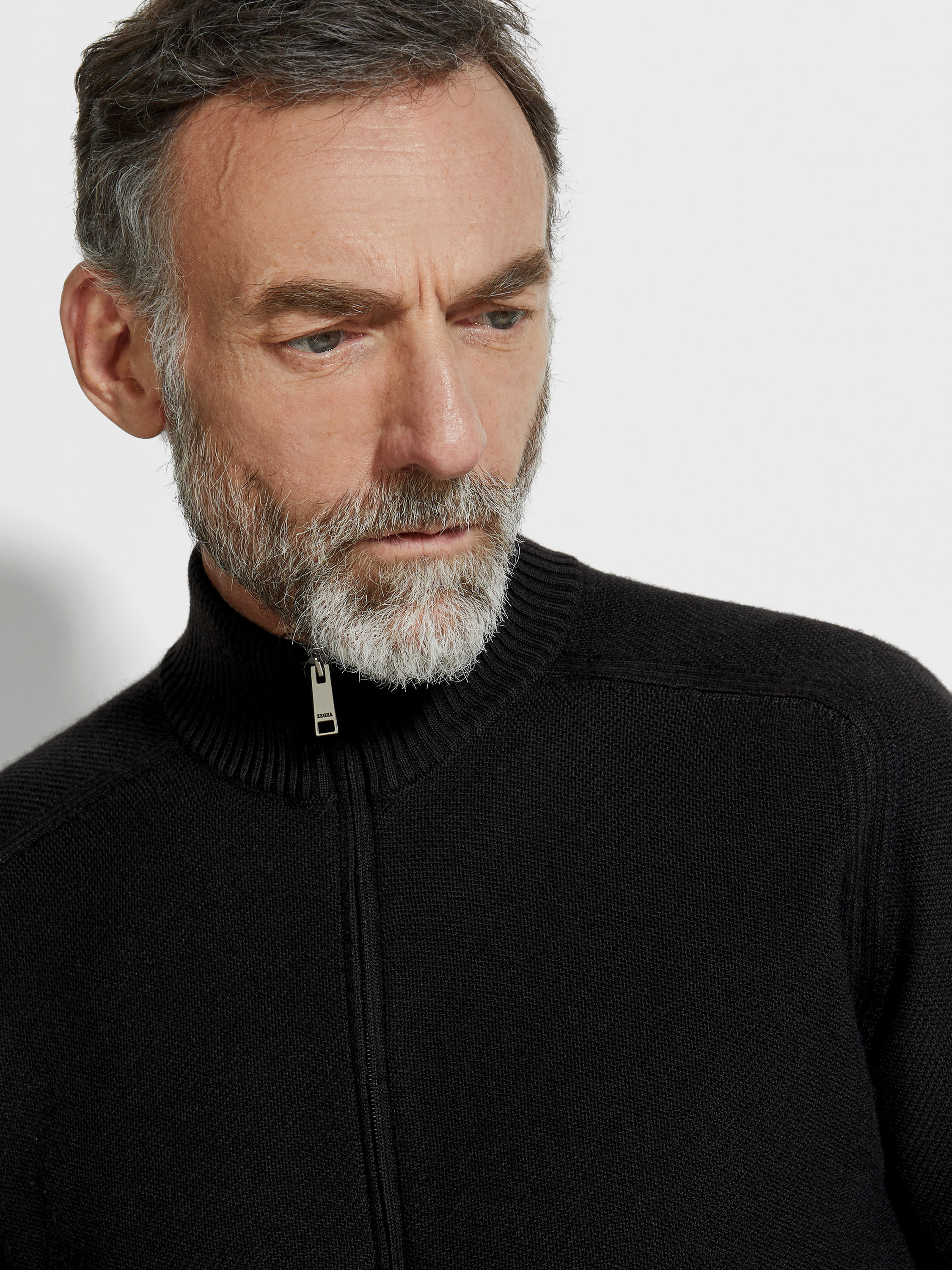 Black Cashseta Full Zip Cardigan Product detail photo #1