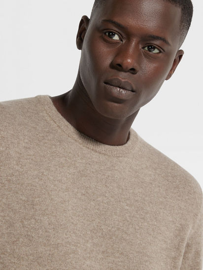Light Taupe Oasi Cashmere Crewneck FW25 31835586 | Zegna US Light Taupe Oasi Cashmere Crewneck FW25 31835586 | Zegna US