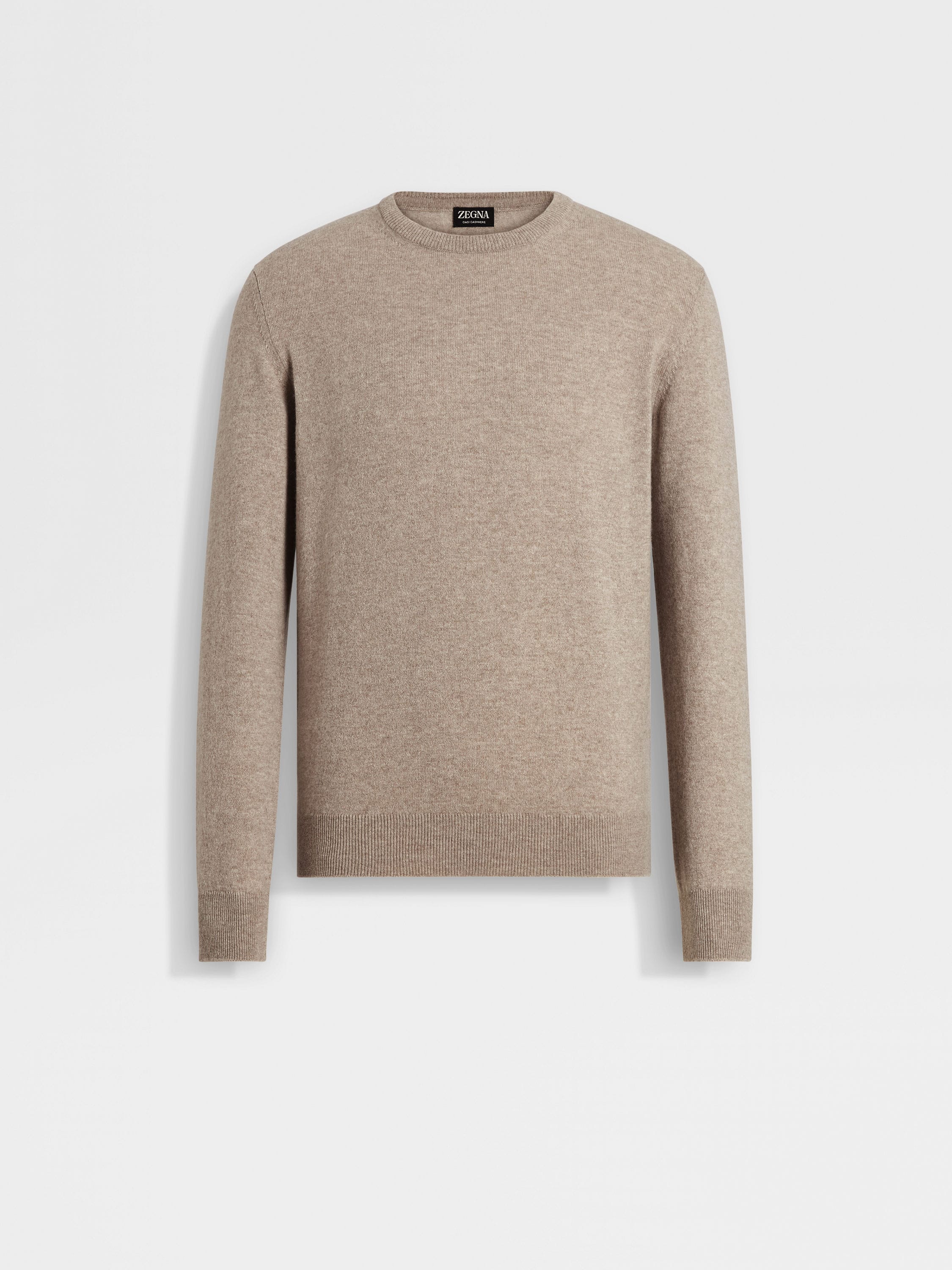 Light Taupe Oasi Cashmere Crewneck FW25 31835586 | Zegna US Light Taupe Oasi Cashmere Crewneck FW25 31835586 | Zegna US