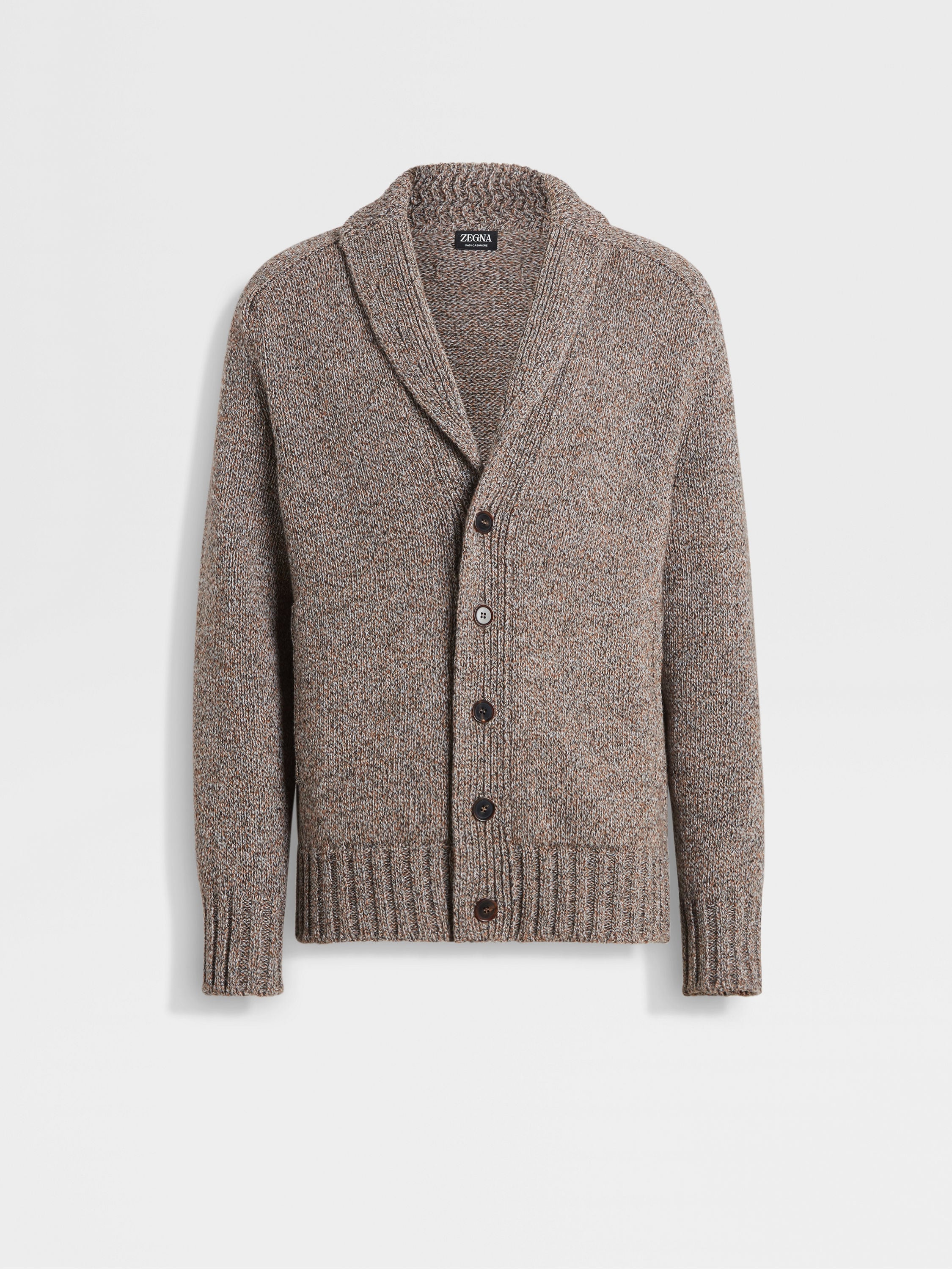 Dark Foliage and Taupe Oasi Cashmere Cardigan FW24 31835269 Dark Foliage and Taupe Oasi Cashmere Cardigan FW24 31835269