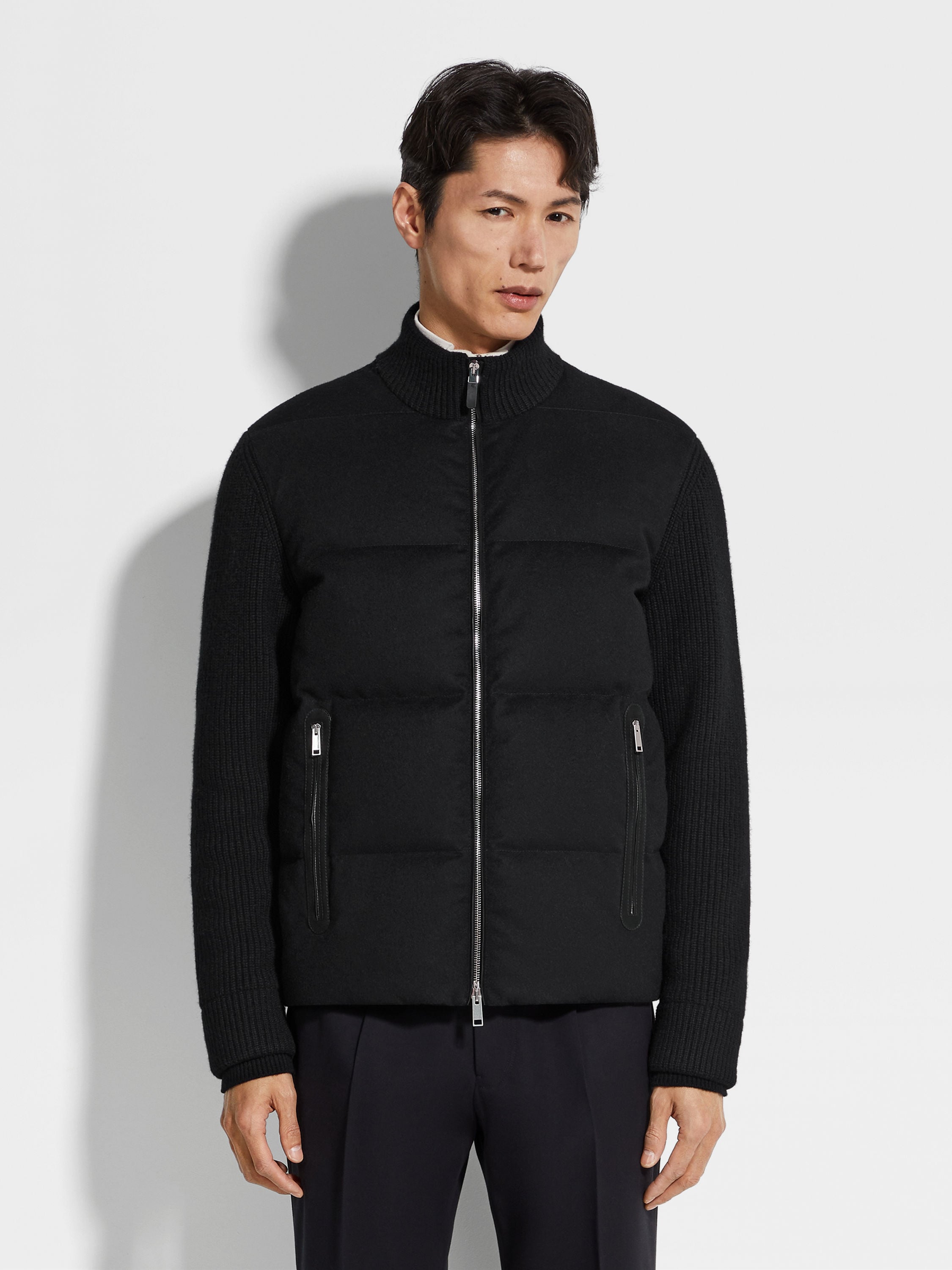 Black Oasi Cashmere Full Zip Blouson Product detail photo #3