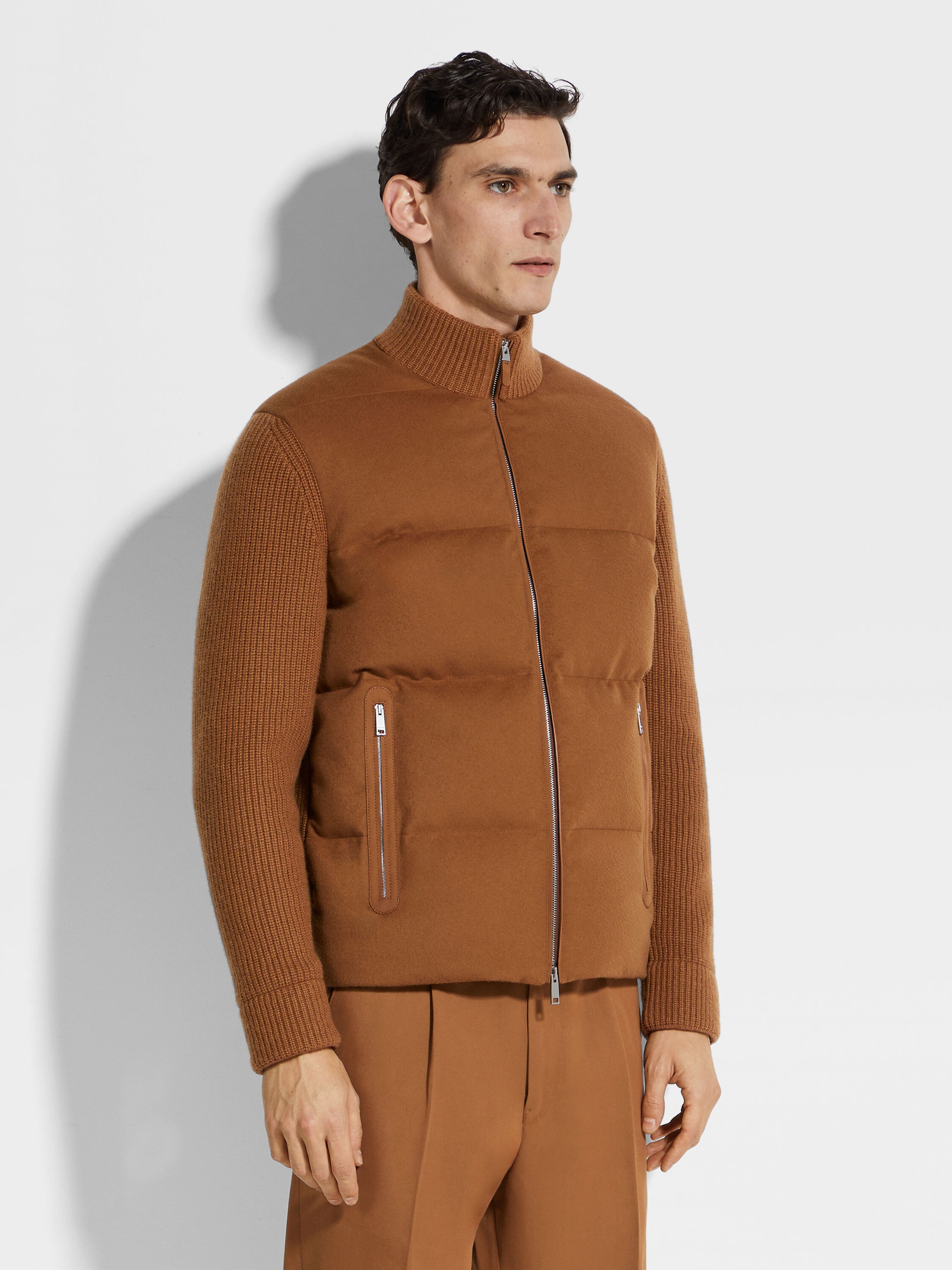 ダークFoliage Oasi Cashmereフルジップブルゾン 製品詳細写真 #3