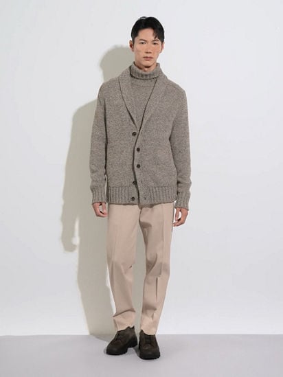 Dark Foliage and Taupe Oasi Cashmere Turtleneck FW24 31823438 | Zegna CA