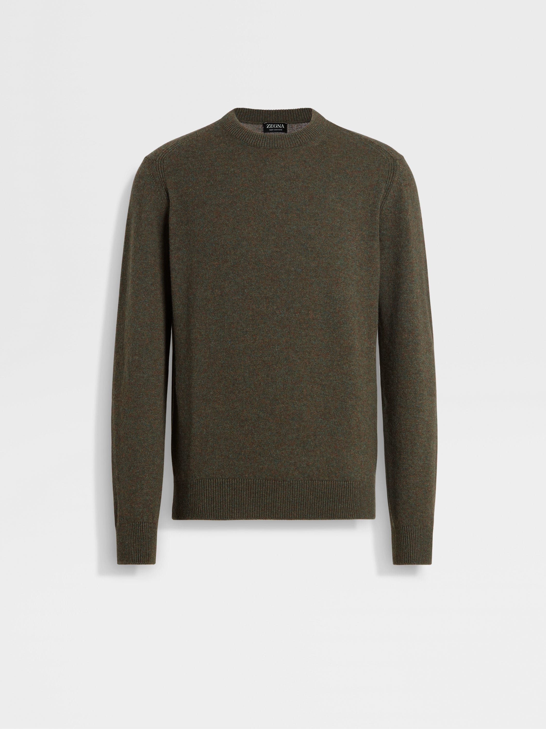 Army Green Multimélange Oasi Cashmere Crewneck 