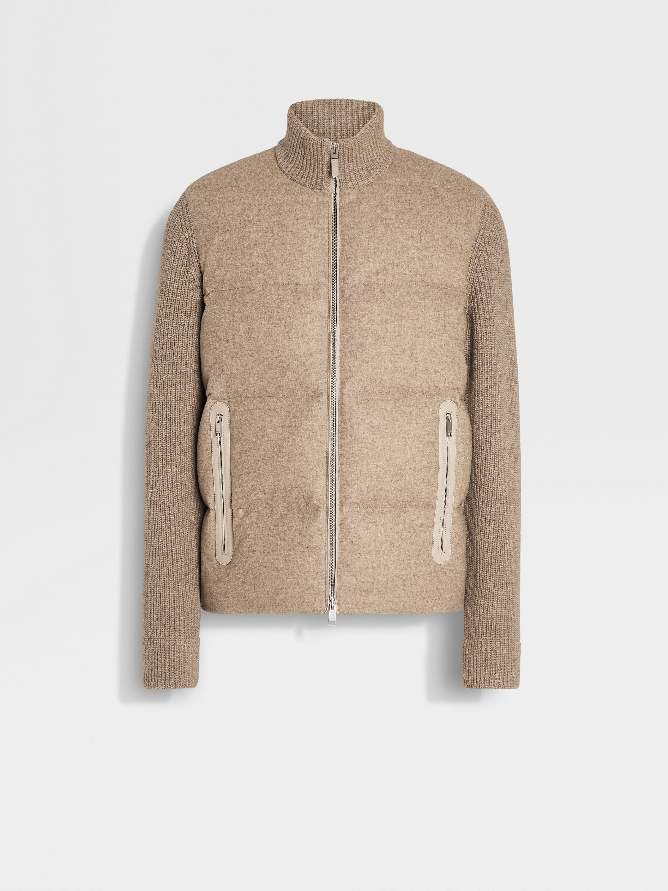 Light Taupe Multimélange Oasi Cashmere Full Zip Blouson FW24 Light Taupe Multimélange Oasi Cashmere Full Zip Blouson FW24