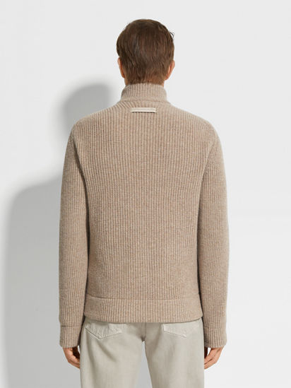 Light Taupe Multimélange Oasi Cashmere Full Zip Blouson FW24 Light Taupe Multimélange Oasi Cashmere Full Zip Blouson FW24