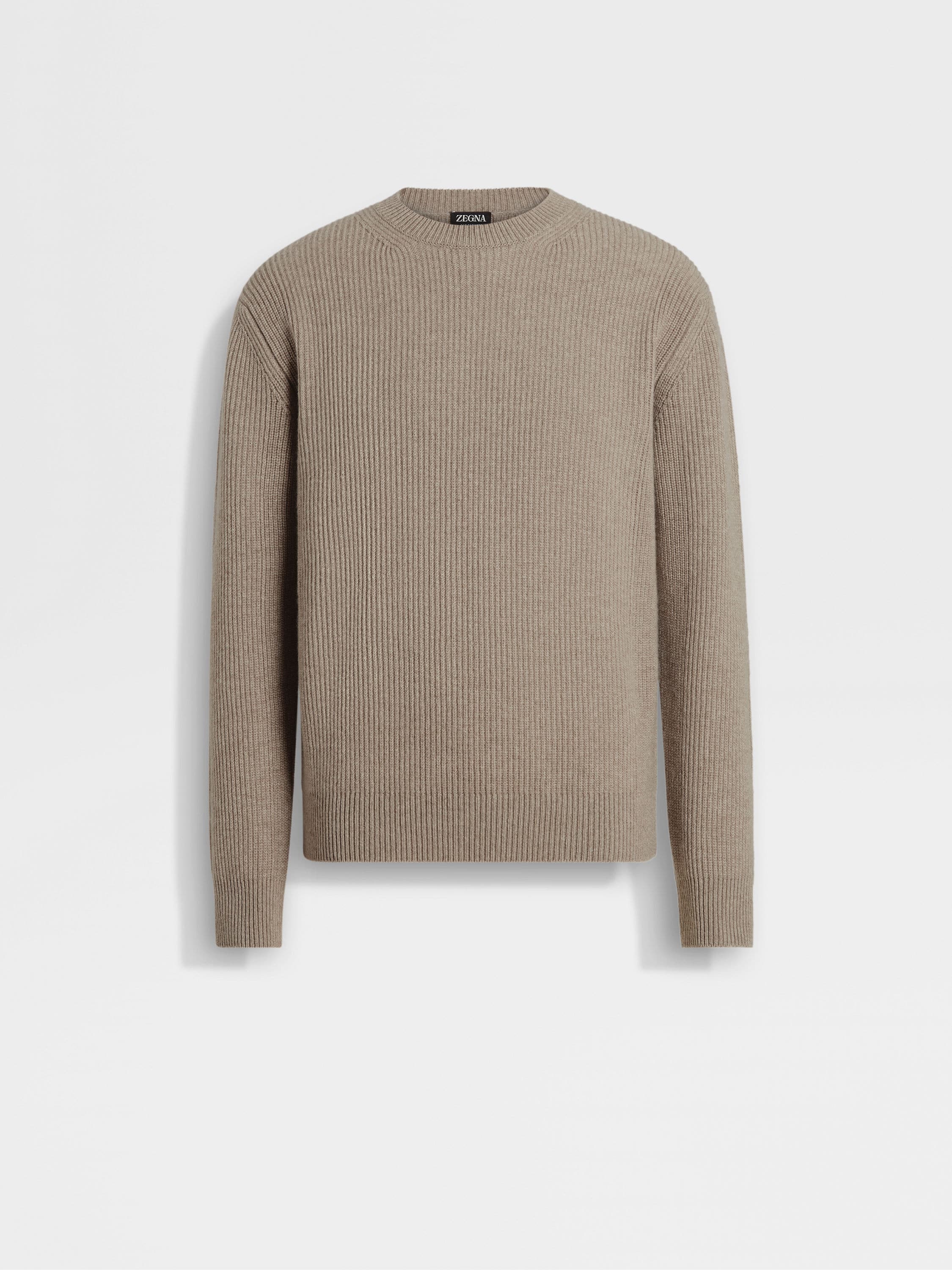 Light Taupe Oasi Cashmere Crewneck FW24 31834004 | Zegna US Light Taupe Oasi Cashmere Crewneck FW24 31834004 | Zegna US