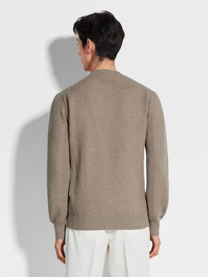 Light Taupe Oasi Cashmere Crewneck FW24 31834004 | Zegna US Light Taupe Oasi Cashmere Crewneck FW24 31834004 | Zegna US