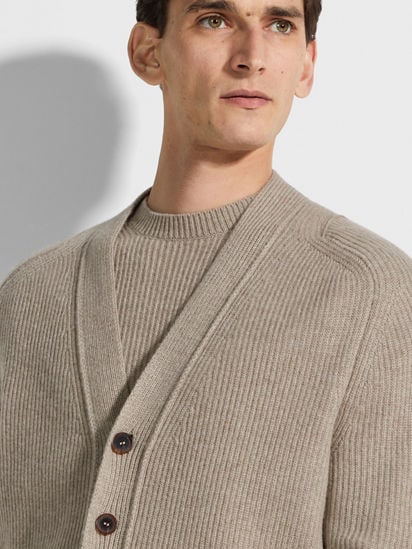 Light Taupe Oasi Cashmere Cardigan SS25 31835261 | Zegna US Light Taupe Oasi Cashmere Cardigan SS25 31835261 | Zegna US