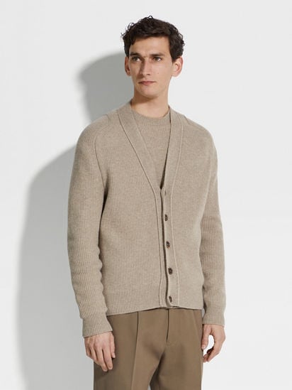 Light Taupe Oasi Cashmere Cardigan SS25 31835261 | Zegna US Light Taupe Oasi Cashmere Cardigan SS25 31835261 | Zegna US