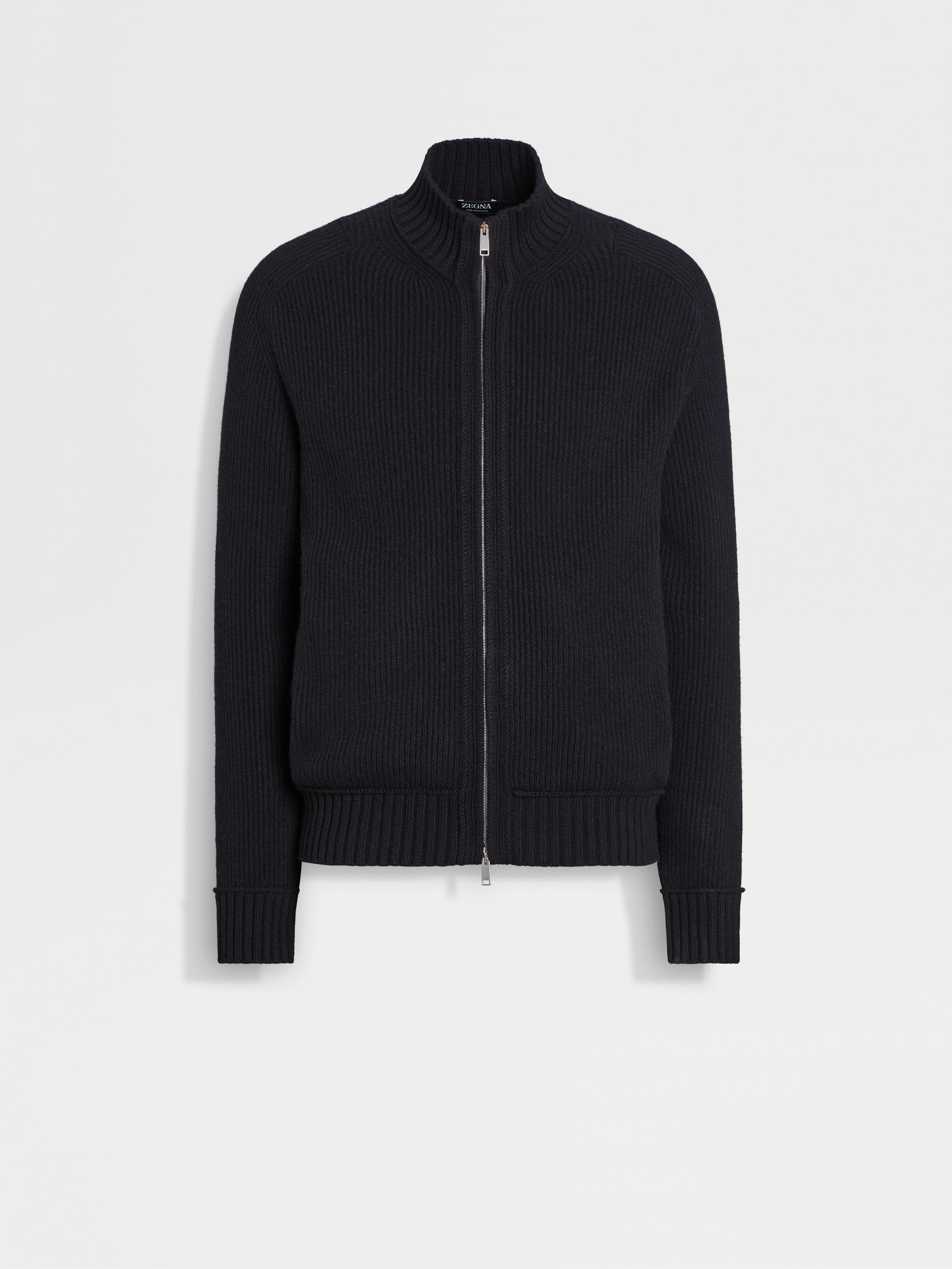 Black Mélange Oasi Cashmere Full Zip Cardigan