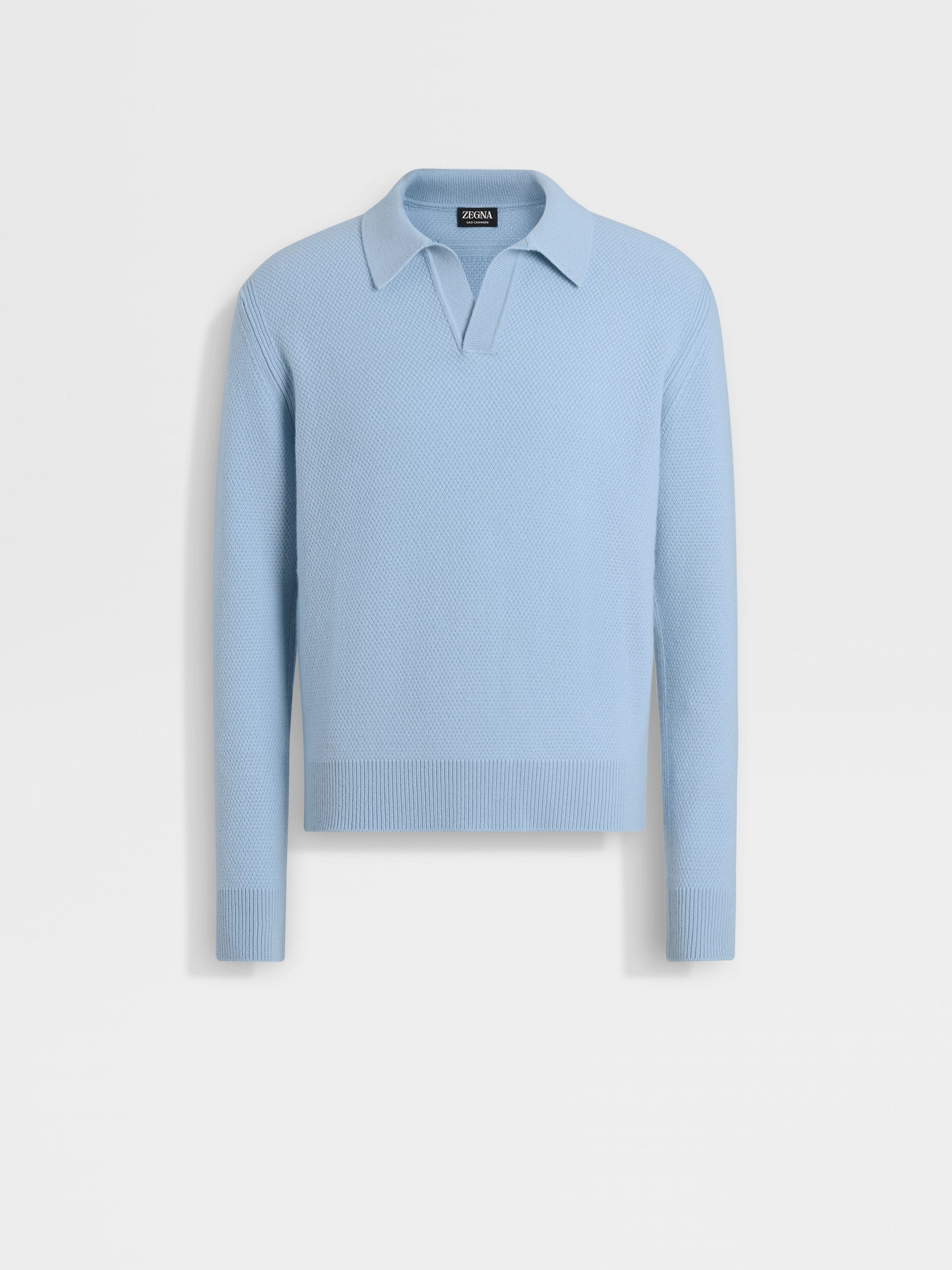 Light Blue Mélange Oasi Cashmere Polo Shirt FW24 31835330 Light Blue Mélange Oasi Cashmere Polo Shirt FW24 31835330