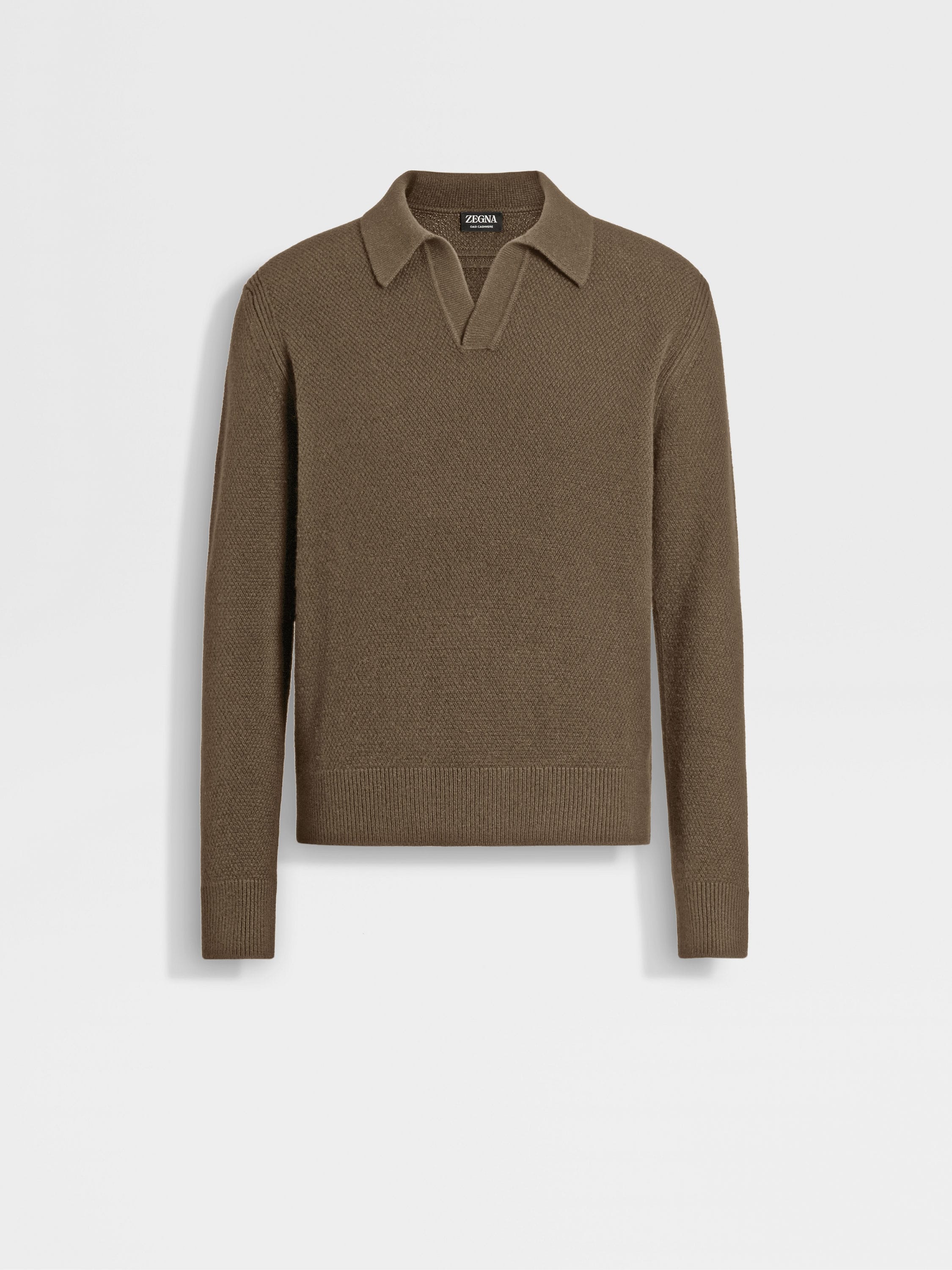 Dark Khaki Mélange Oasi Cashmere Polo Shirt FW24 31835388 | Zegna GB