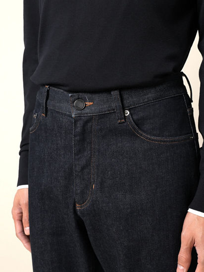 Dark Blue Rinse-washed Stretch Cotton Roccia Jeans FW26 31790611