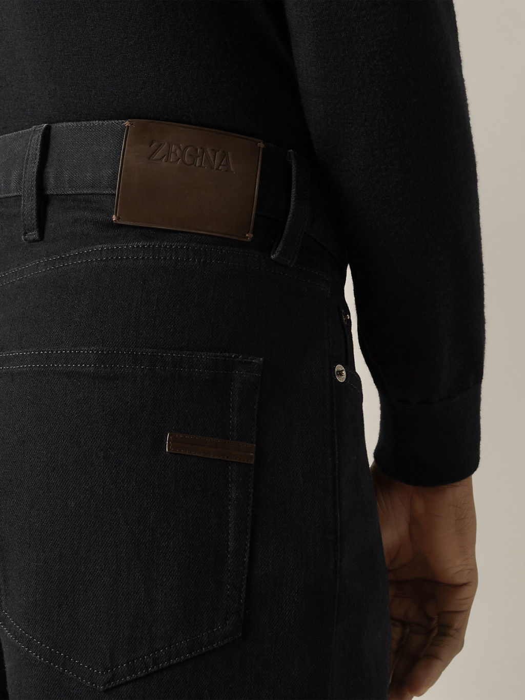 Black Rinse-Washed Stretch Cotton Roccia Jeans by Zegna