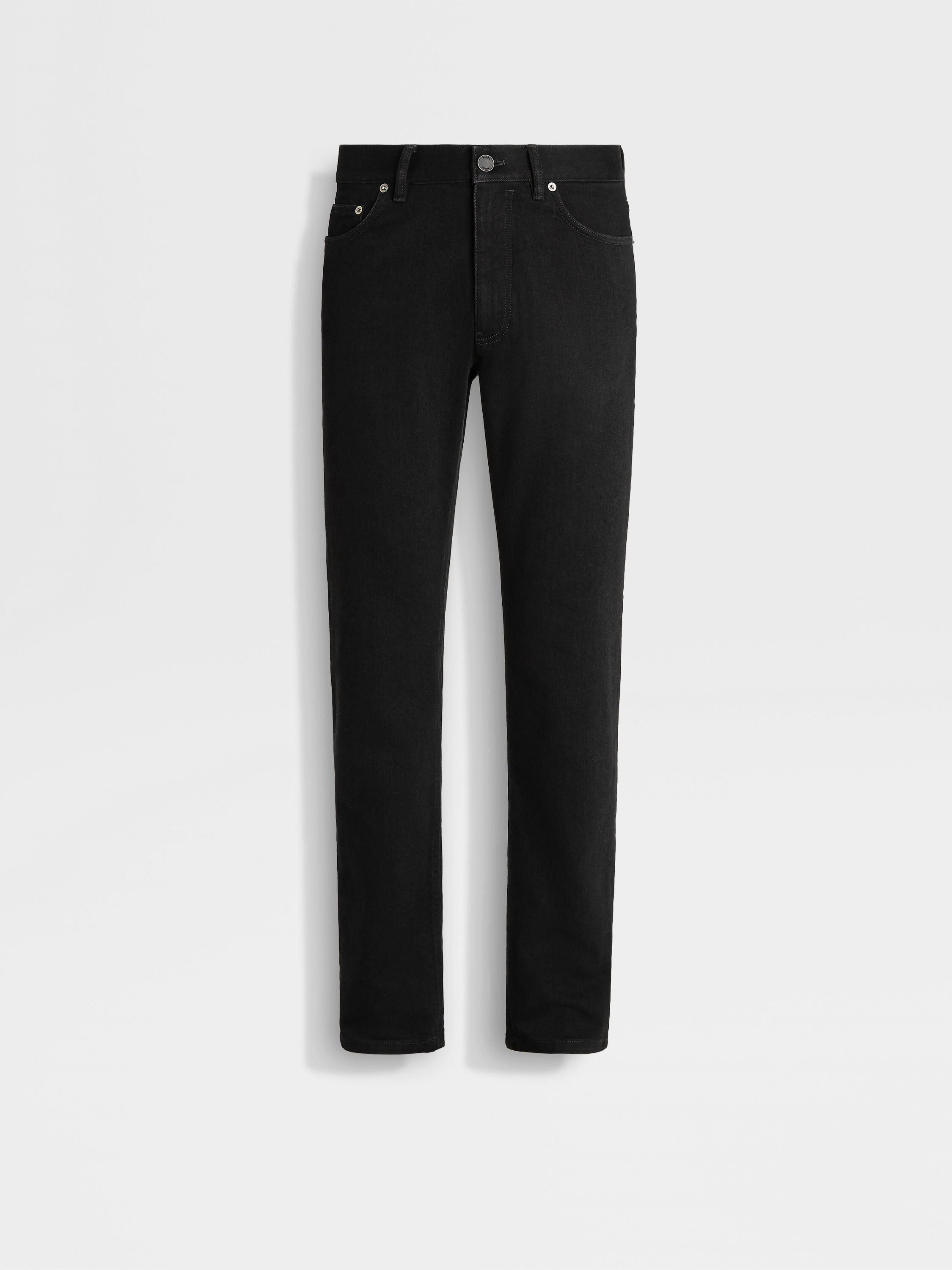 Black Rinse-washed Stretch Cotton Roccia Jeans  