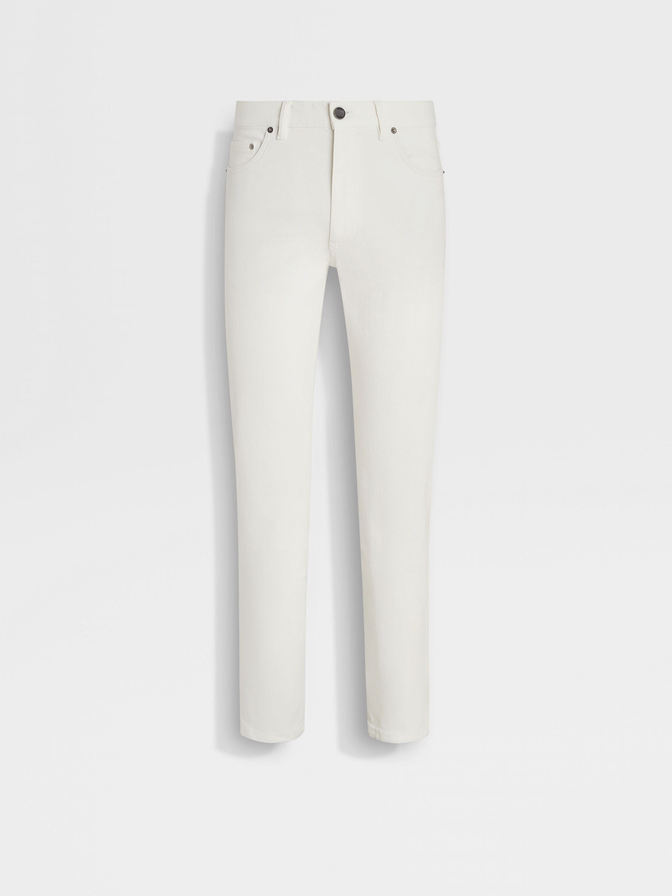 White Rinse-washed Stretch Cotton Roccia Jeans 