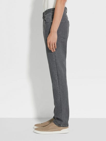 Grey Stone-washed Stretch Cotton Roccia Jeans FW25 31790673 Grey Stone-washed Stretch Cotton Roccia Jeans FW25 31790673