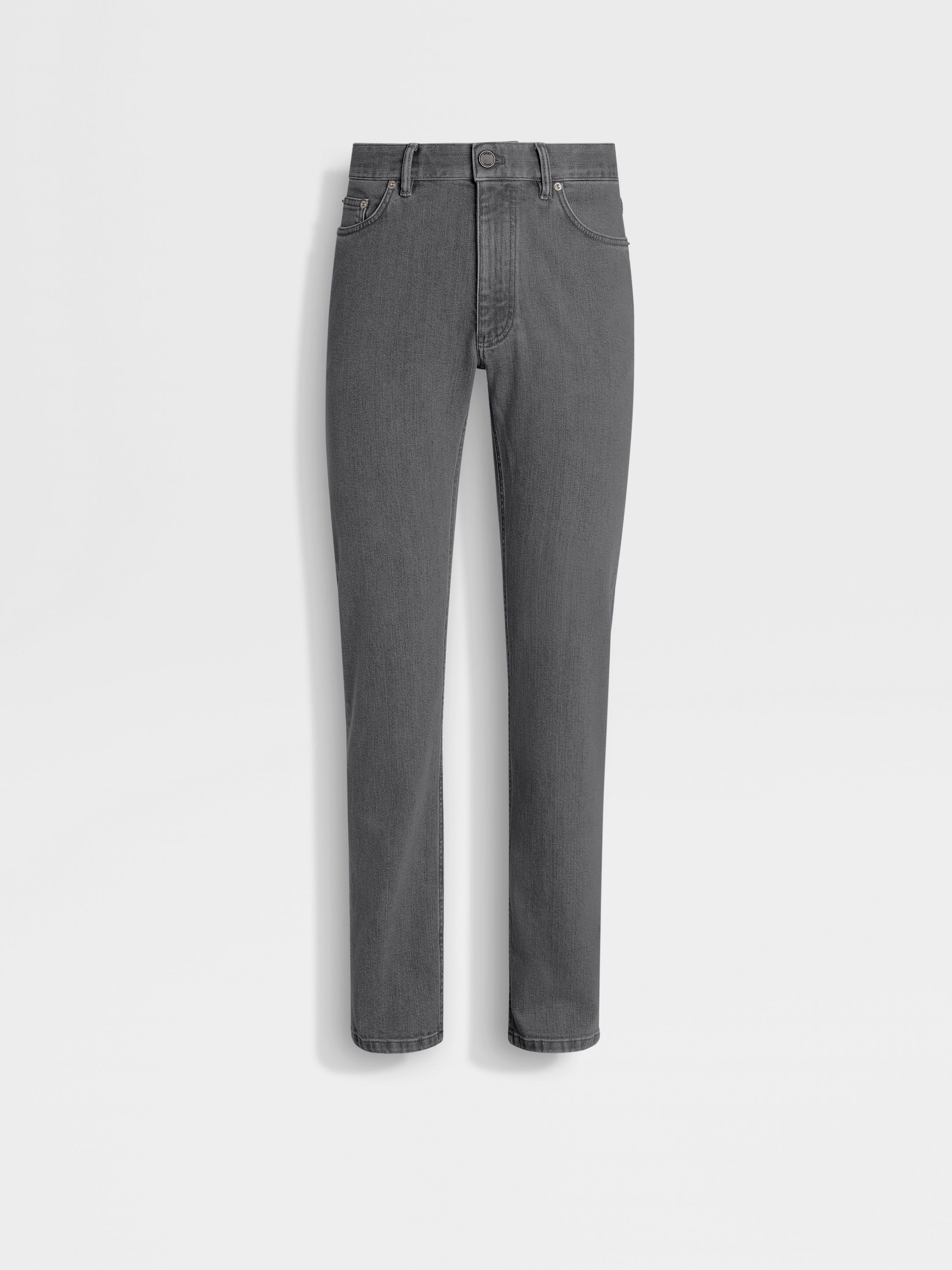 Grey Stone-washed Stretch Cotton Roccia Jeans 