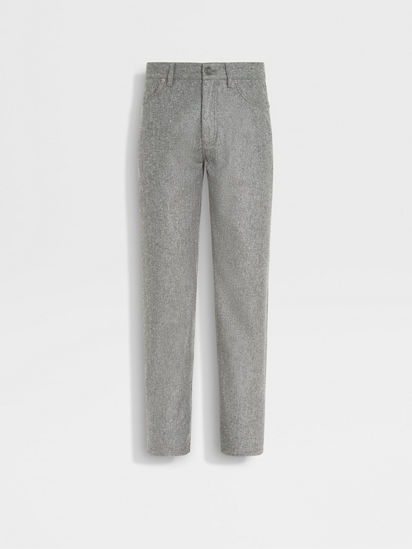 Grey Mélange Wool and Cashmere Roccia Pants FW24 32501961 | Zegna US