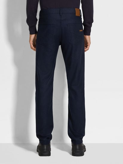 Navy Blue Wool and Cashmere Roccia Pants FW25 32976769 Navy Blue Wool and Cashmere Roccia Pants FW25 32976769