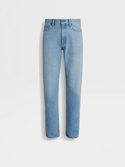 Blue Bleached Cotton Roccia Jeans FW24 31862389 | Zegna AU