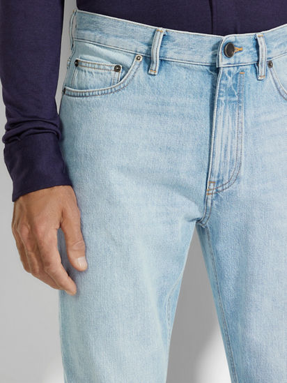 Blue Bleached Cotton Roccia Jeans FW24 31862326 | Zegna US Blue Bleached Cotton Roccia Jeans FW24 31862326 | Zegna US
