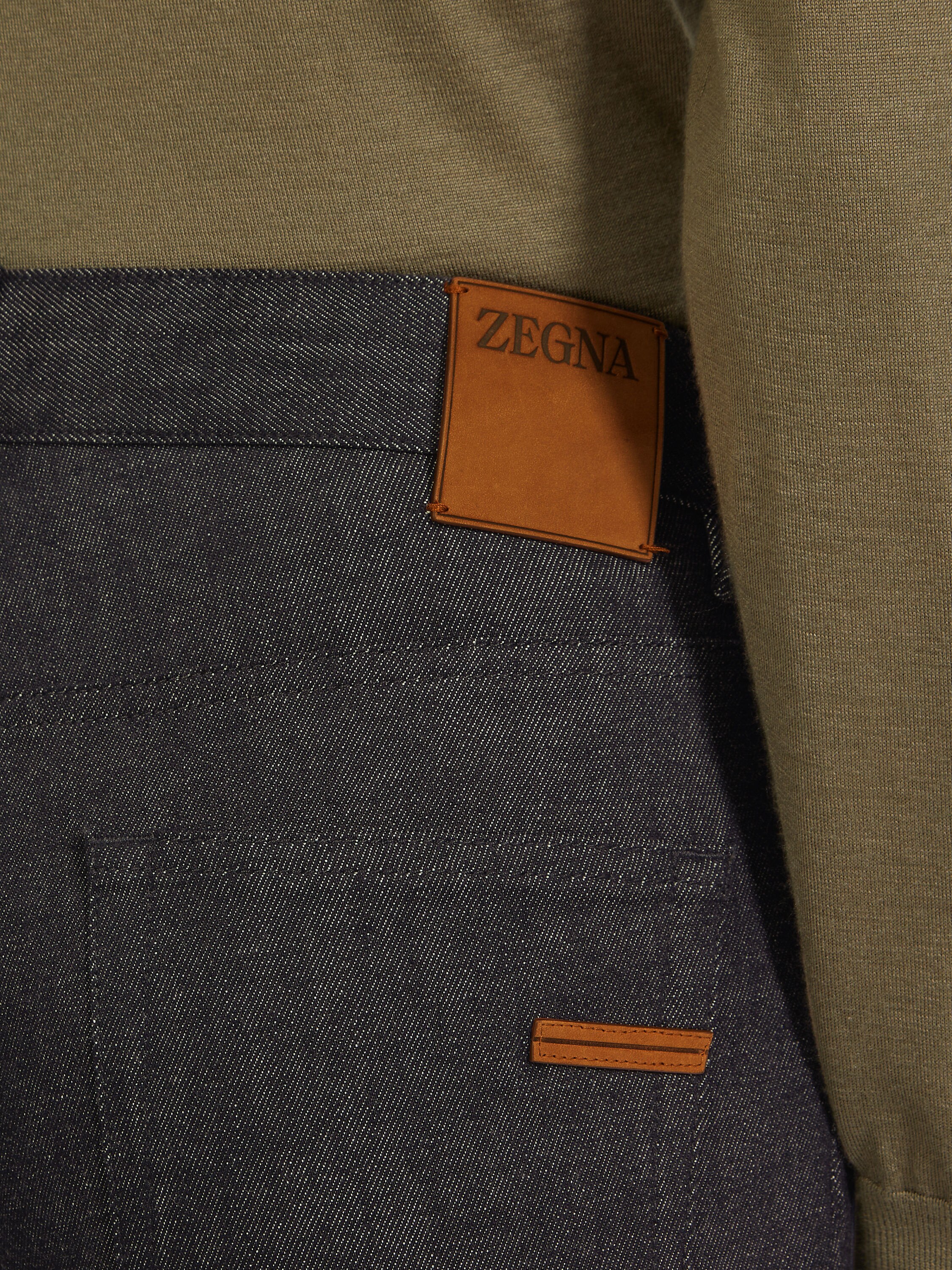 Black Stretch Cotton and Cashmere Roccia Jeans Product detail photo #1