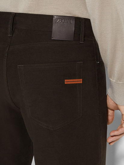 Dark Brown Cotton and Cashmere Roccia Pants FW24 32070060