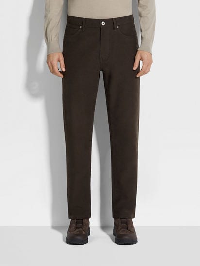 Dark Brown Cotton and Cashmere Roccia Pants FW24 32070060 Dark Brown Cotton and Cashmere Roccia Pants FW24 32070060