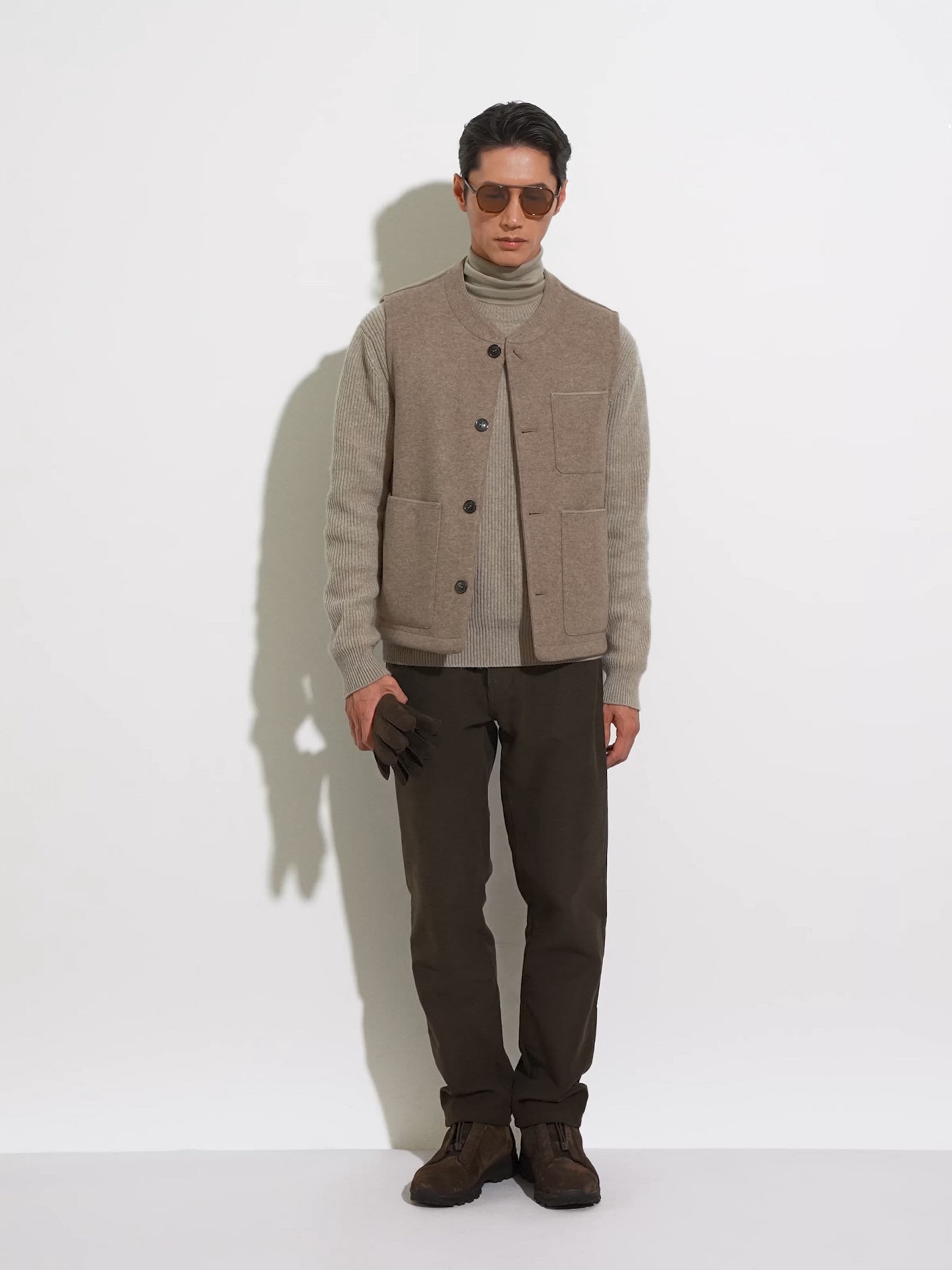 Dark Brown Cotton and Cashmere Roccia Pants FW24 32070060 Dark Brown Cotton and Cashmere Roccia Pants FW24 32070060