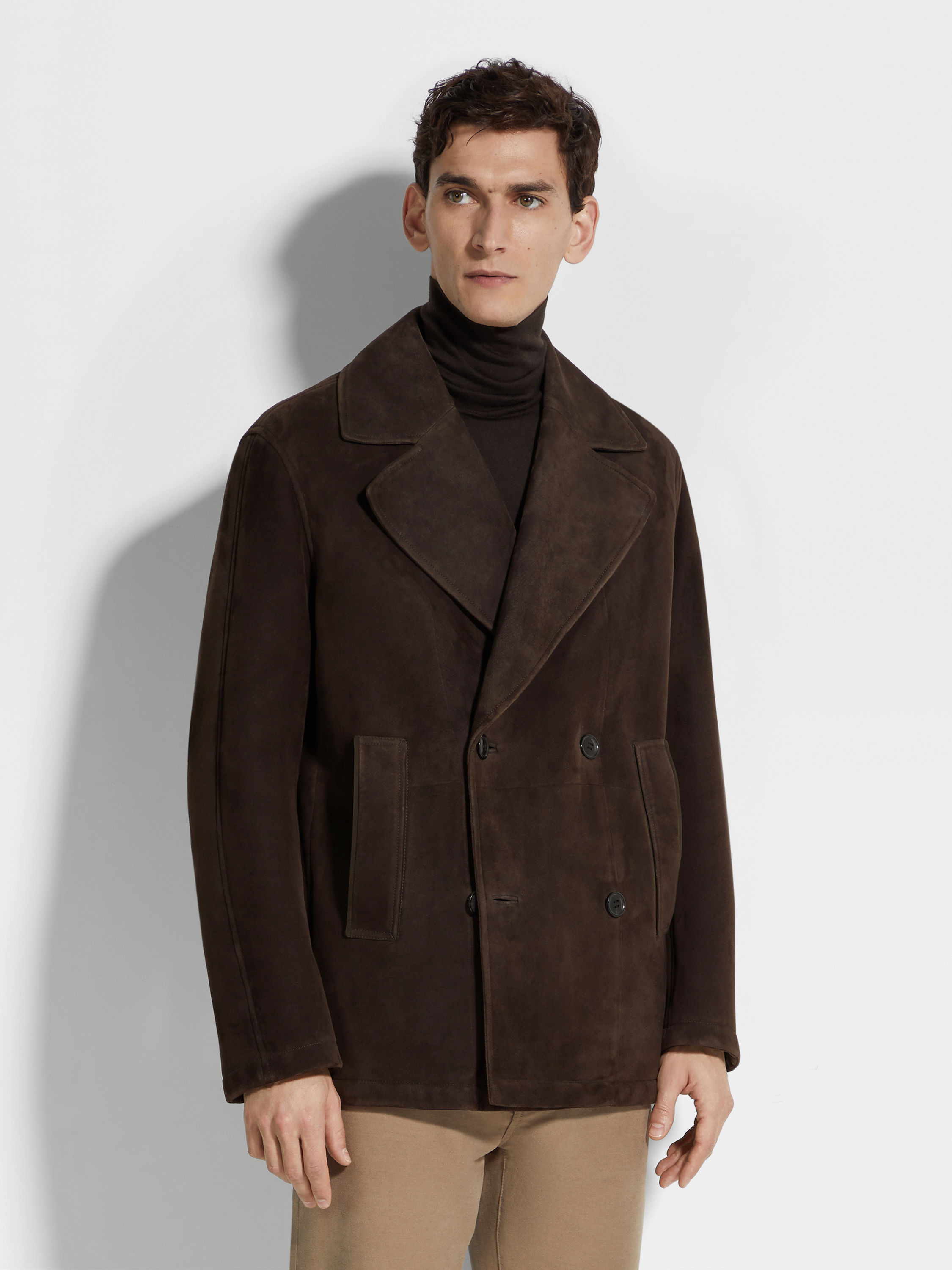 Shearling Wool Peacoat Product detail photo #3