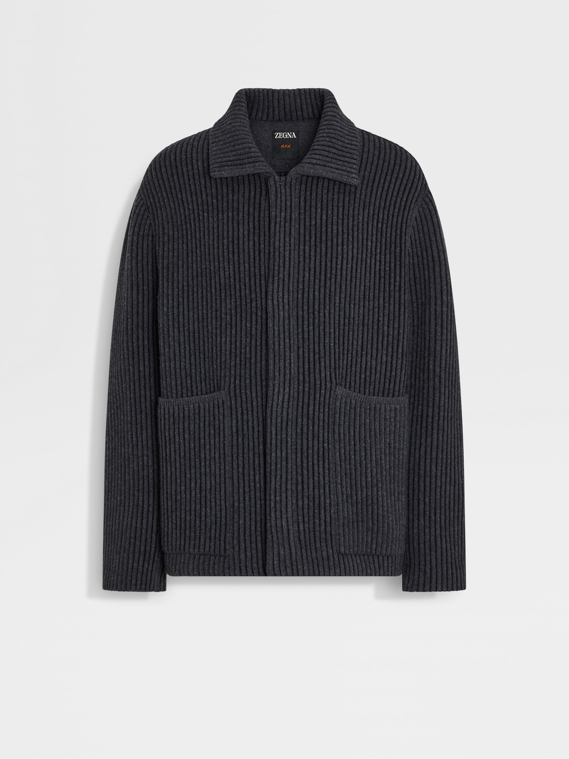 Dark Grey Mélange Wool and Cashmere Chore Jacket 