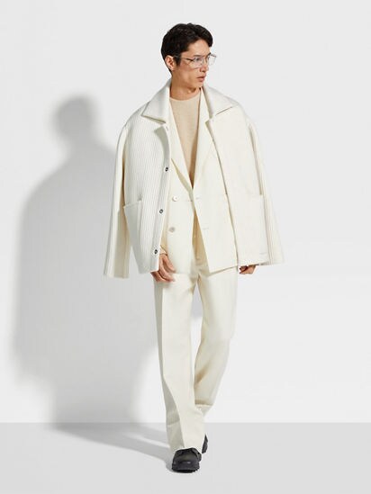 White chore coat top