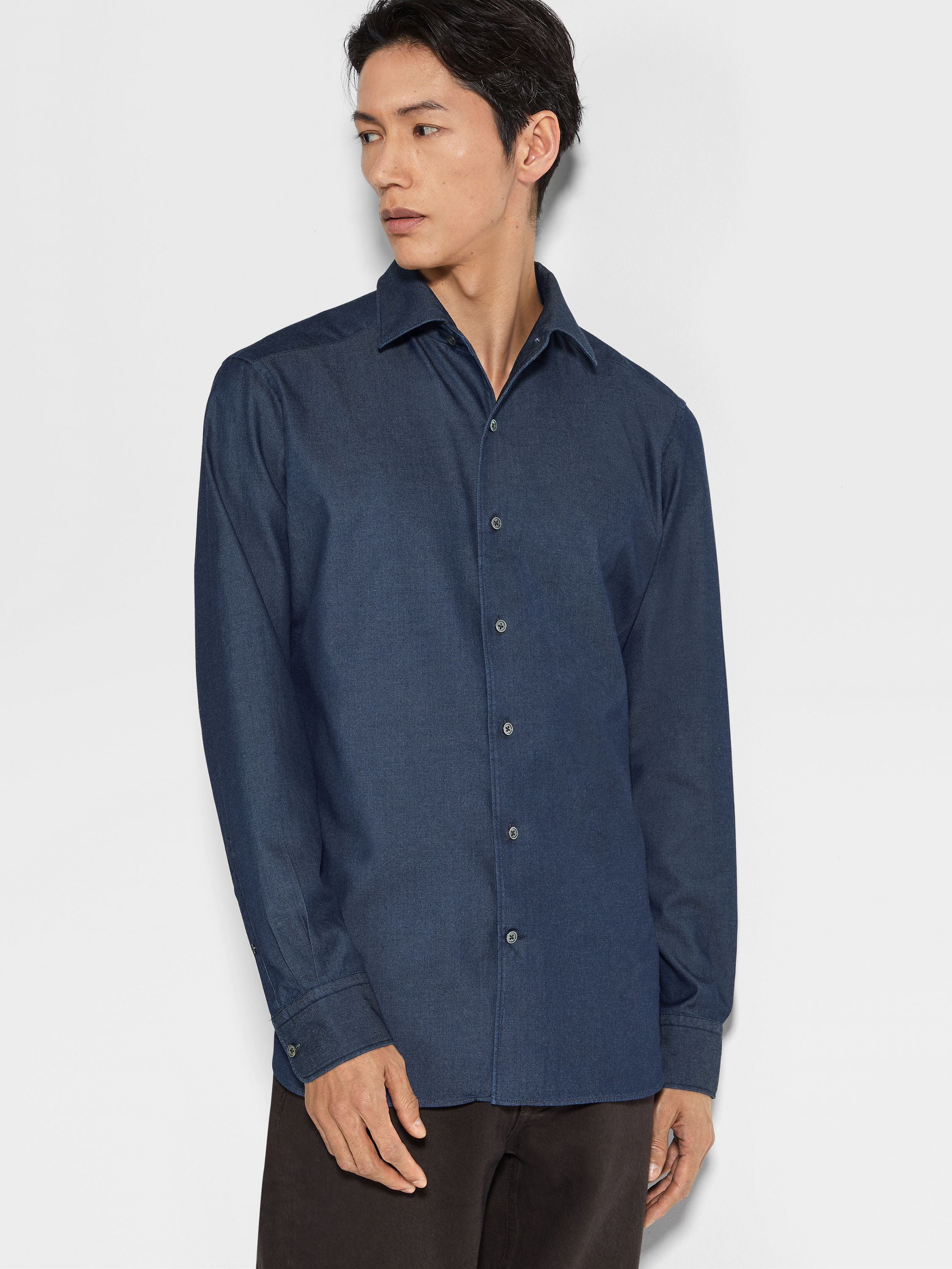 Rinse-washed Cashco Shirt Product detail photo #1