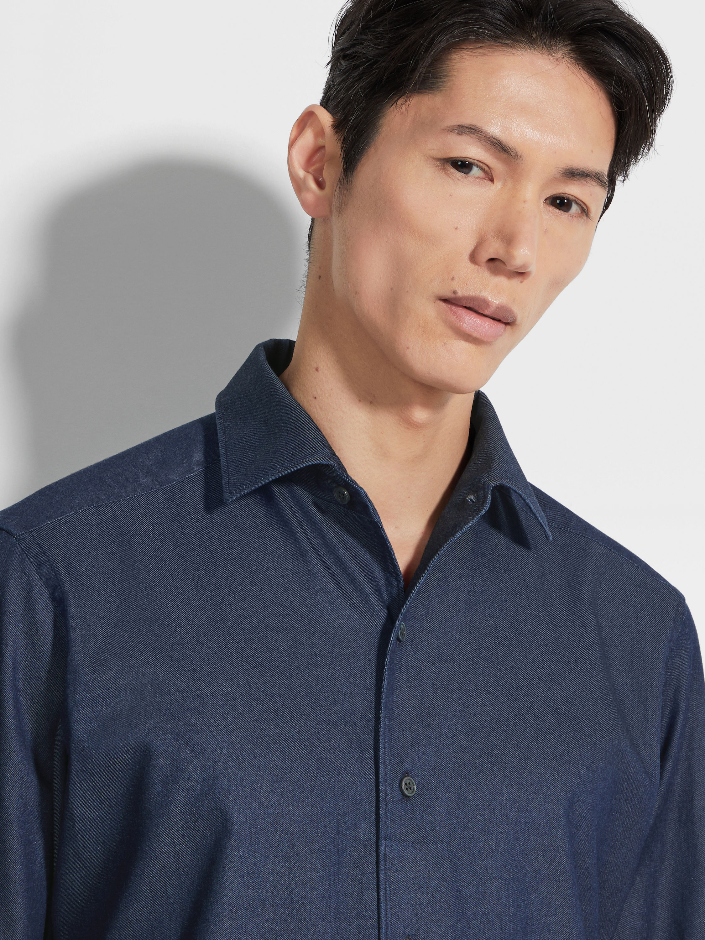 Rinse-washed Cashco Shirt Product detail photo #2