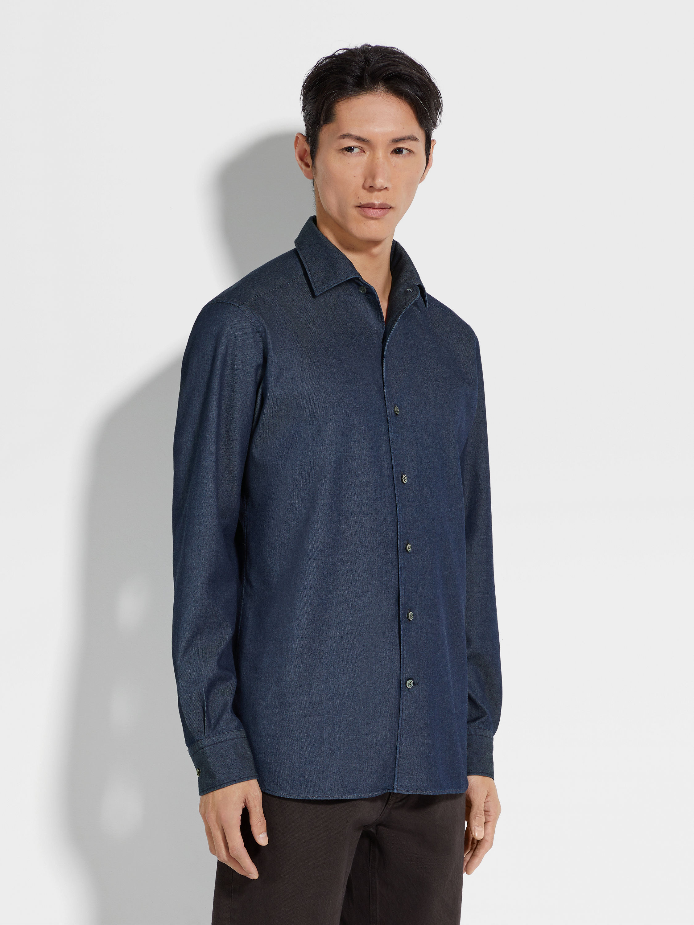 Rinse-washed Cashco Shirt Product detail photo #3