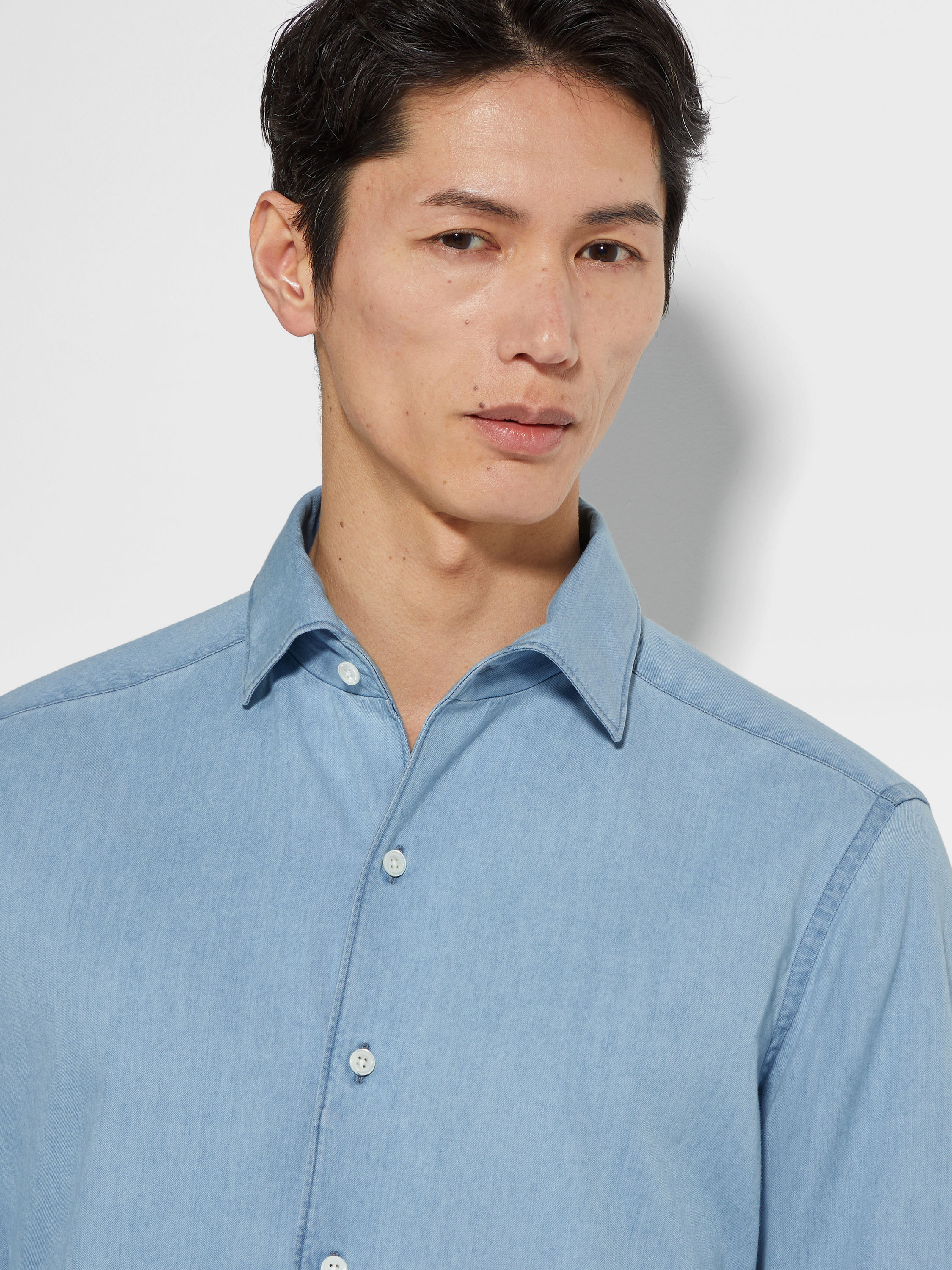 Bleached Cotton Denim Shirt Product detail photo #2